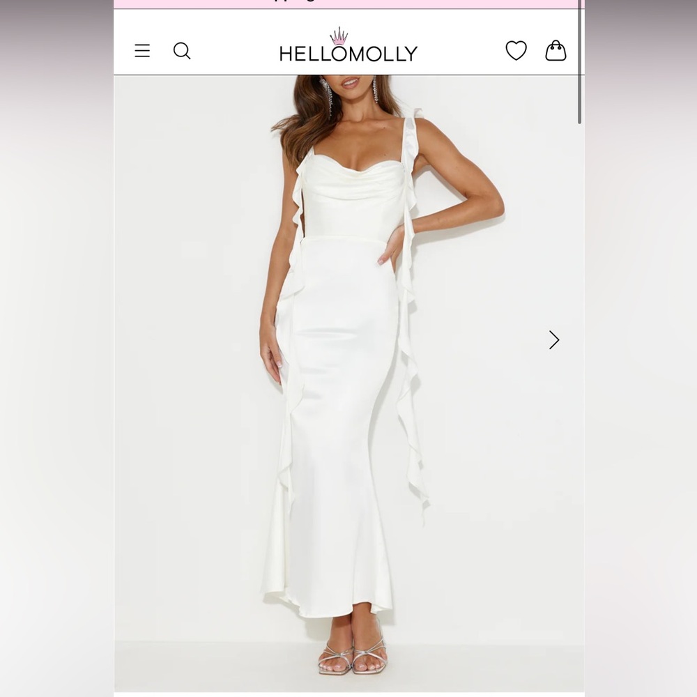 NWT Hello Molly White Ruffle Dress Small
